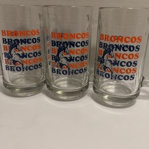 Vintage Denver Broncos Glass Mugs